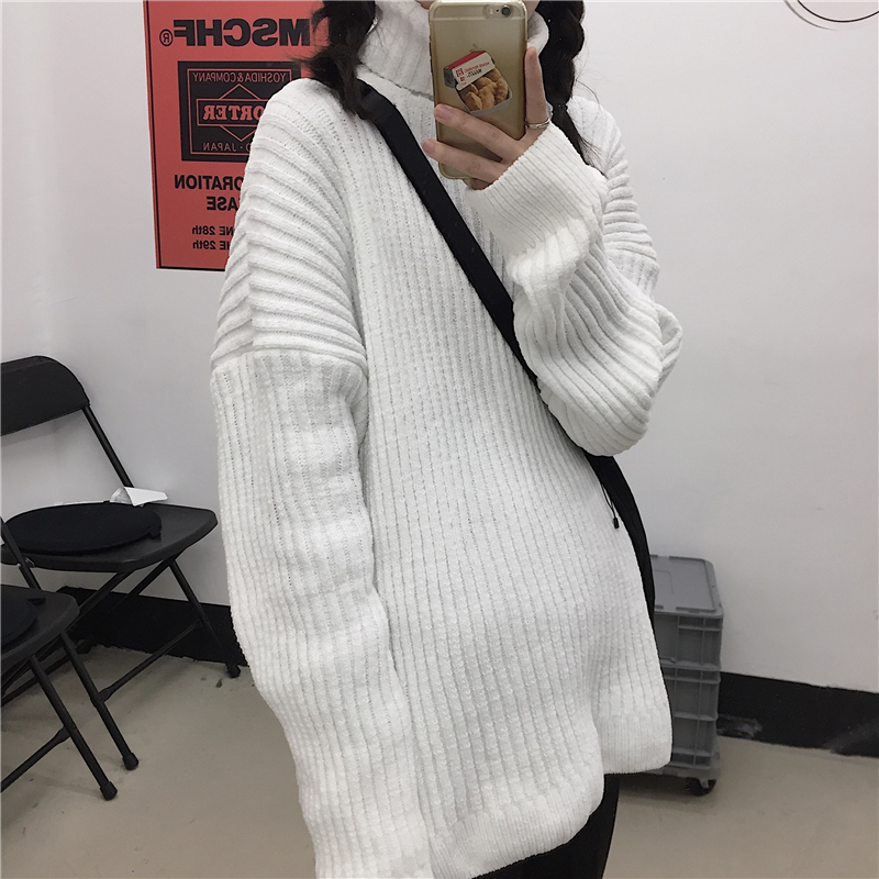 Áo Sweater Cổ Lọ Phong Cách Retro Đường Phố