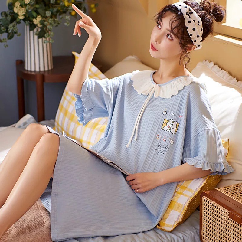 [ORDER] Đầm Ngủ Nữ Daisy Store Vải Cotton Mỏng Thoáng Mát Phong Cách Dễ Thương Công Chúa