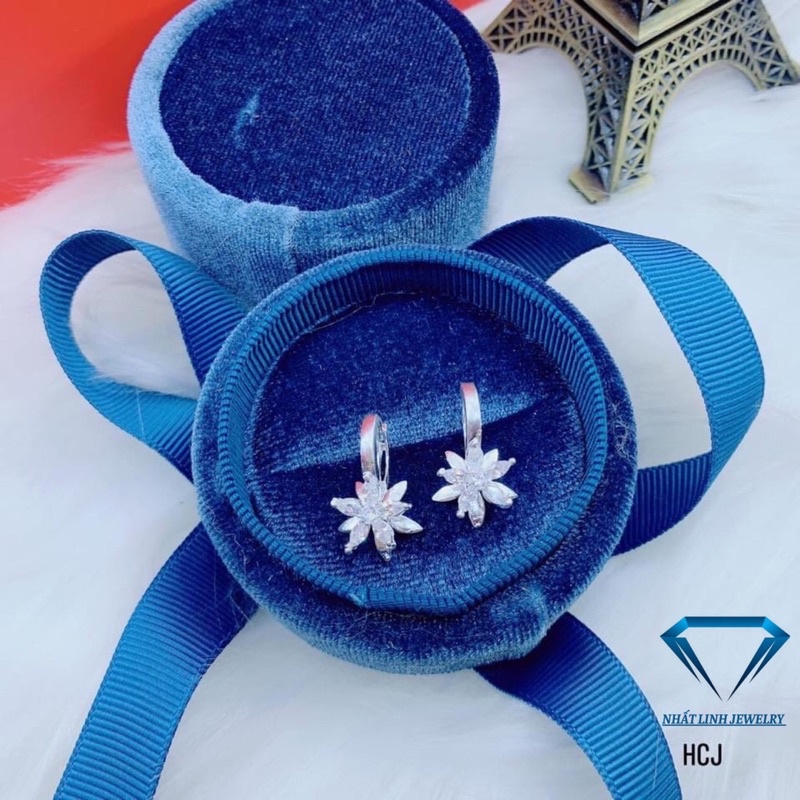 Bông tai nữ bạc thật, khuyên tai hoa 5 cánh nhỏ xinh xắn - Kho sỉ bạc Nhất Linh