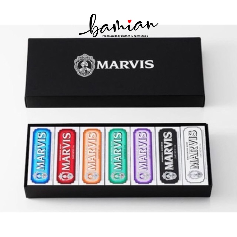 Kem đánh răng MARVIS Full set hộp 7 tuýp đủ màu vị hàng nhập khâu Ý