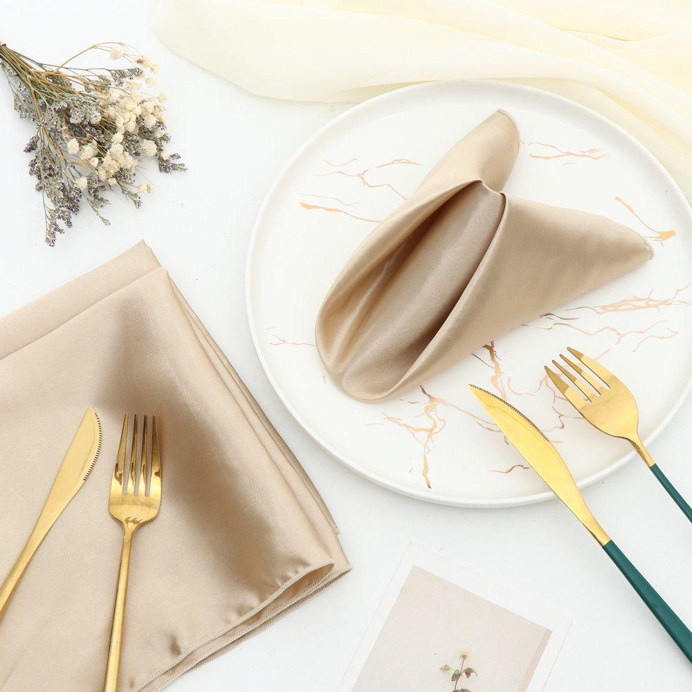 Set 1 / 8 Khăn Trải Bàn Vải Satin Mềm Mại Sang Trọng