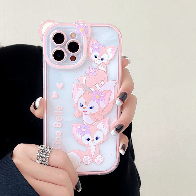 Ốp Điện Thoại Màu Hồng Họa Tiết Chú Cáo Dễ Thương Cho IPhone 12 13 11 Pro Max X Xs Max Xr