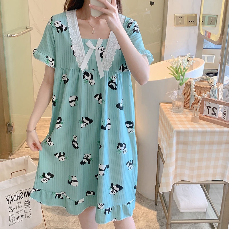 Đồ ngủ Dáng Dài Ngắn Tay Size Lớn Họa Tiết Sọc Caro Phong Cách Nhật Bản