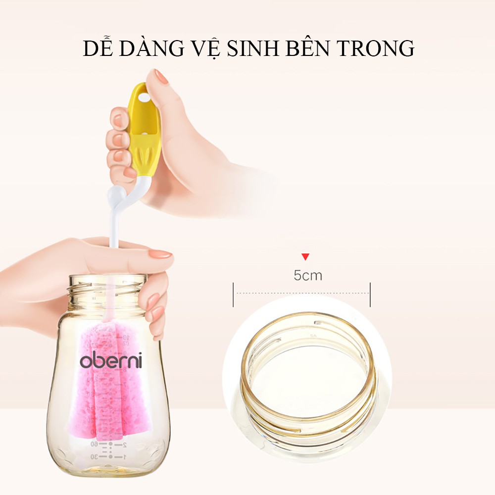 Bình sữa Oberni, bình sữa 240ml/300ml cổ rộng có tay cầm tiện lợi an toàn cho bé