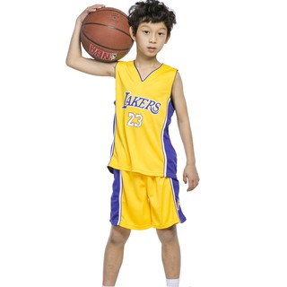 Set quần áo bóng rổ in chữ số Lakers 23 xinh xắn cho bé