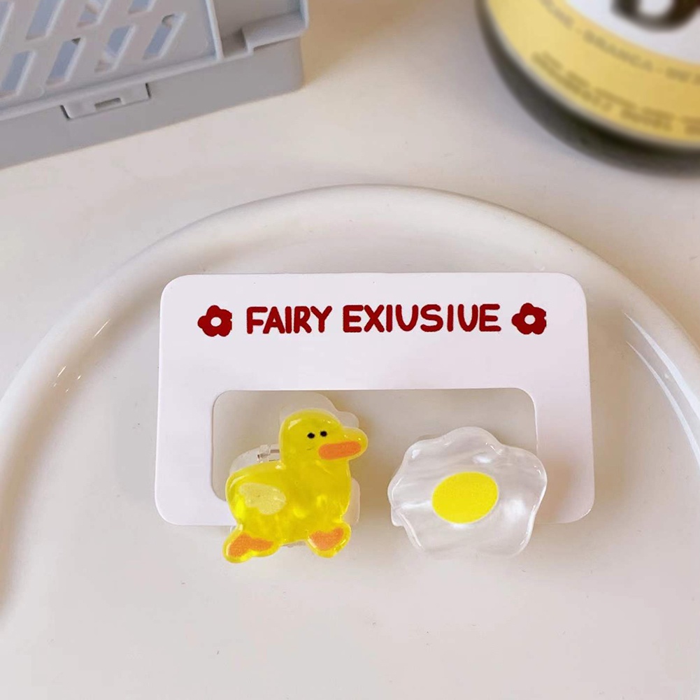 Bộ 2 Kẹp Tóc Mini Hình Hoa / Gấu Hoạt Hình Dễ Thương Cho Bé Gái