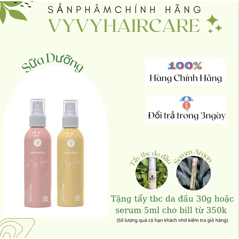 Sữa dưỡng tóc VyvyHaircare tạo nếp tóc,chóng nắng,chống chẻ ngọn giữ màu tóc nhuộm