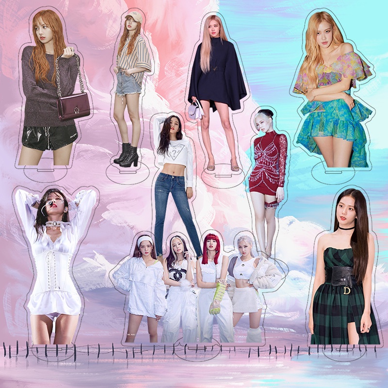 Đồ trang trí đứng 15cm bằng acrylic hình Jennie Jisoo Blackpink