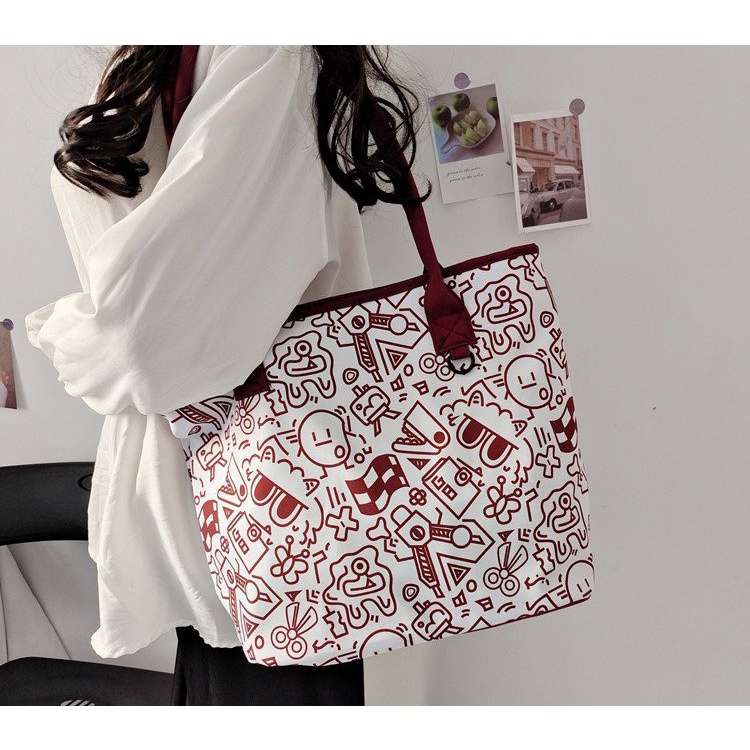 Túi tote vải canvas Đeo vai đi học đi chơi giá rẻ thời trang hàn quốc