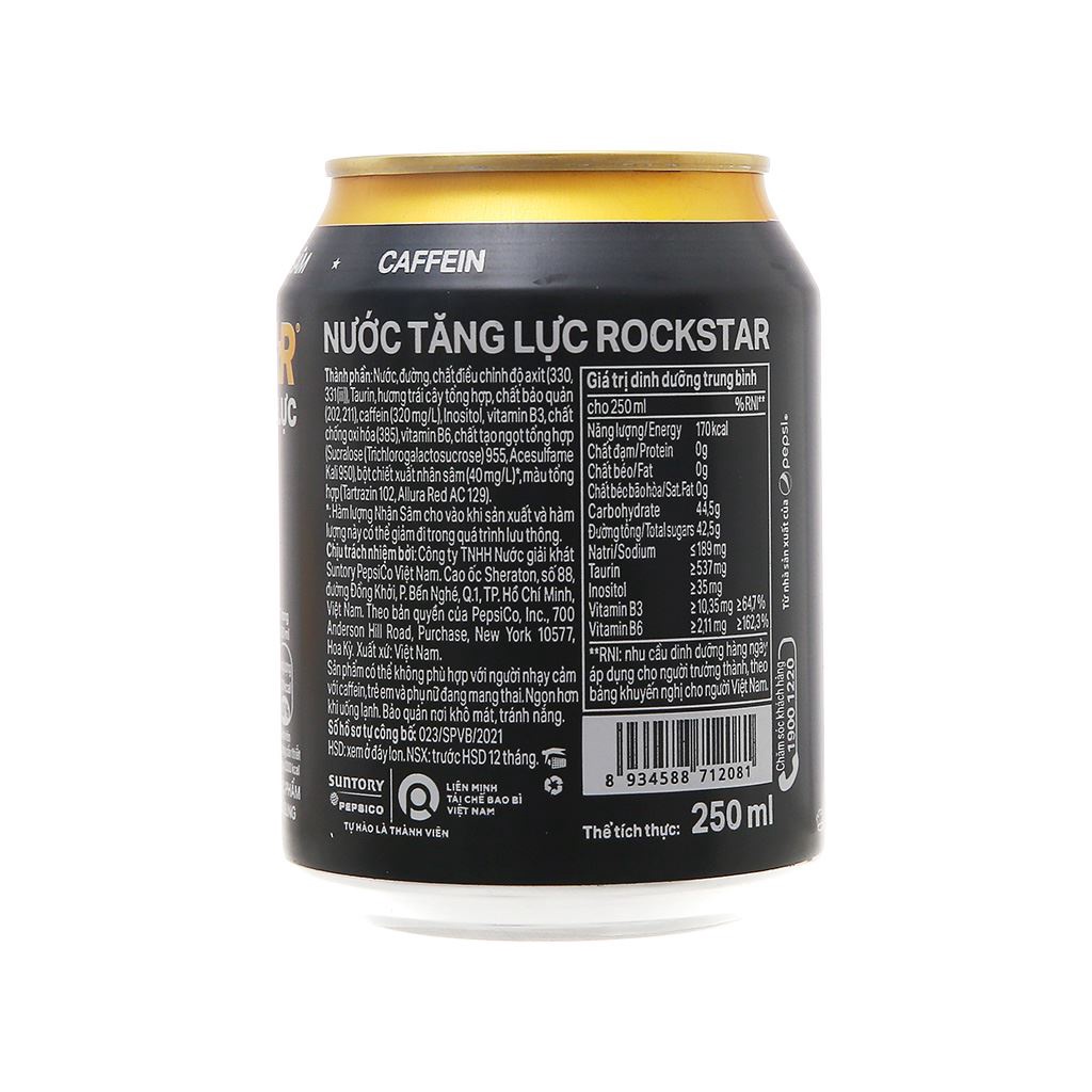 Nước tăng lực Rockstar lon 250ml