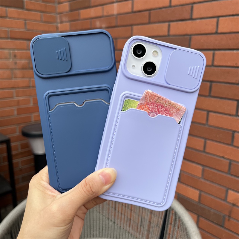 Ốp Điện Thoại Mềm Có Ngăn Đựng Thẻ Cho iPhone 14 Pro Max 13 12 11 Pro Max X XR XS Max 6 6S 7 8 Plus SE2