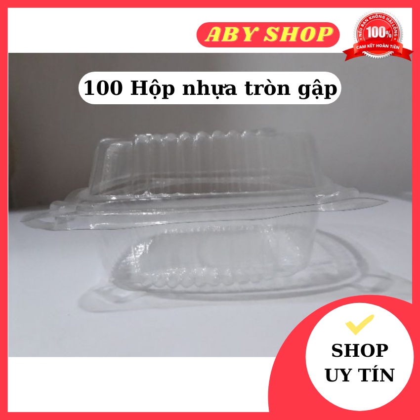 1 cái Hộp nhựa tròn gập ⚡ HÀNG LOẠI 1 ⚡ hộp nhựa tròn H129 trong suốt giúp bạn có thể nhìn thấy bánh bên trong