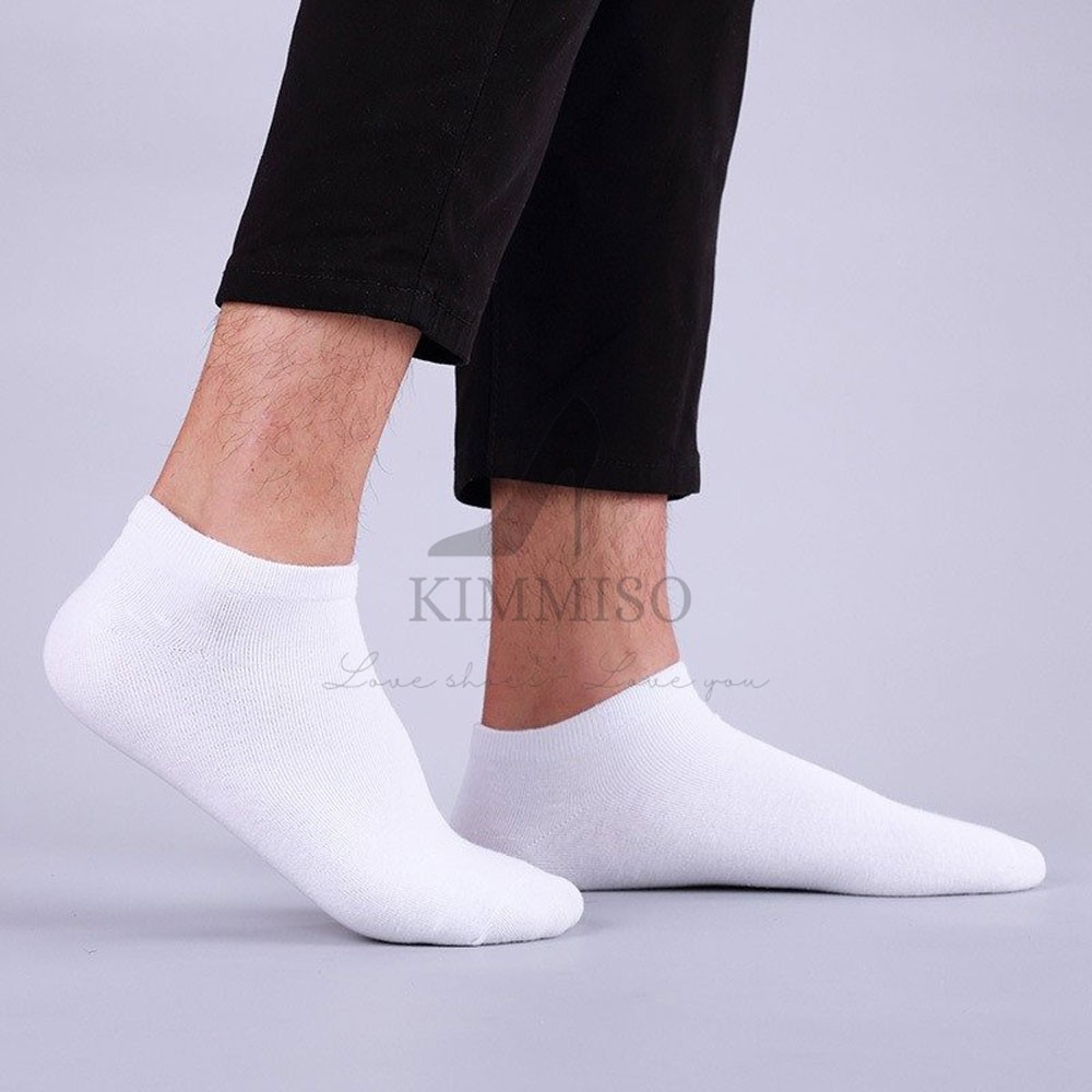 Vớ cotton màu trơn cổ ngắn thoáng khí không thể thiếu dành cho mọi người - Kimmiso VO1