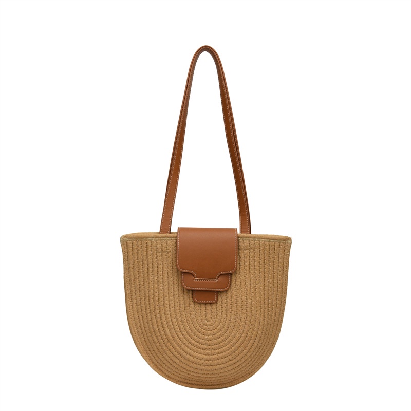 Túi Xách Đeo Vai Đan Cói Hình Tròn Thời Trang Mùa Hè Hàn Quốc Dành Cho Nữ