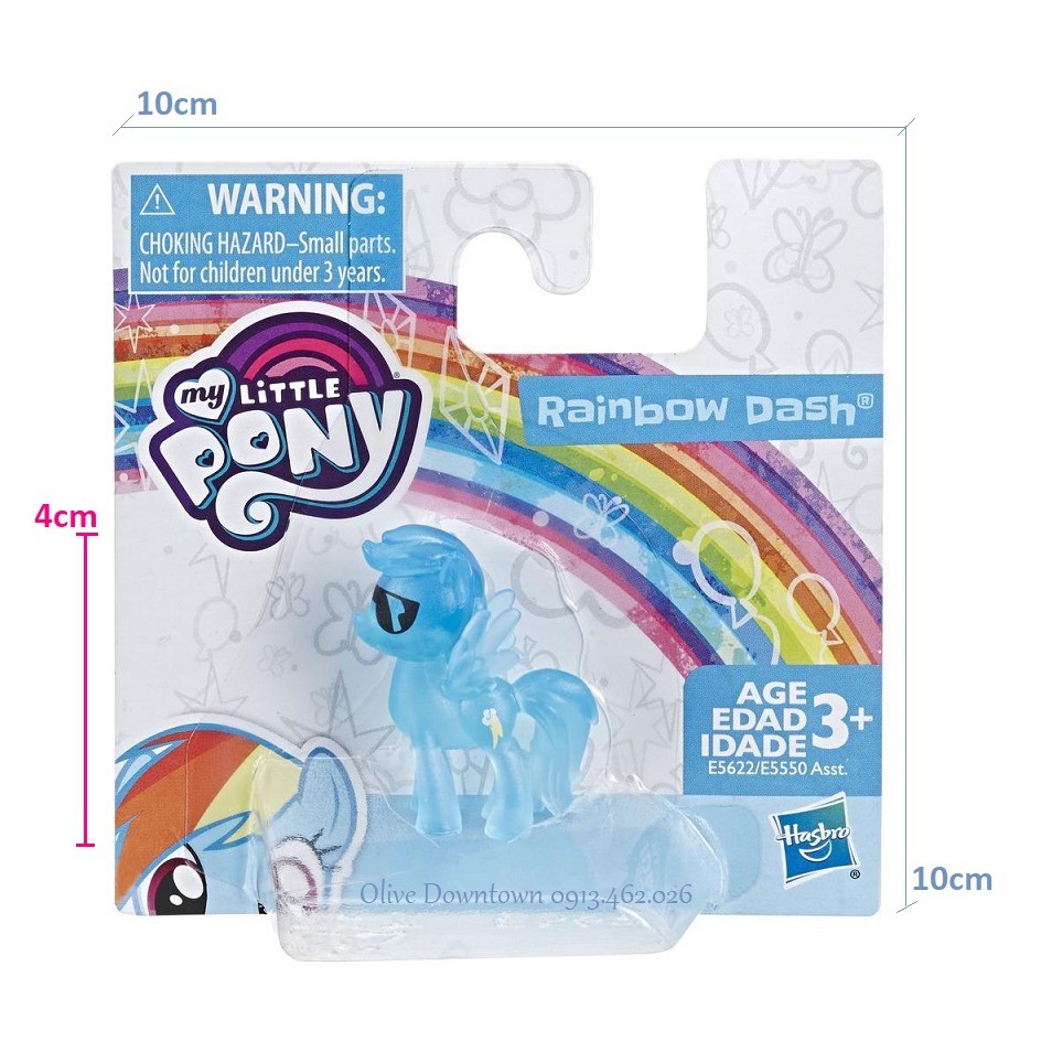 Ngựa Pony 4cm ♥️ RAINBOW DASH màu xanh - MY LITTLE PONY MINI FIGURE