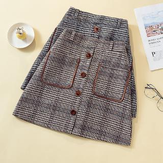 Chân Váy Len Lưng Cao Dáng Chữ A Thời Trang Thanh Lịch Cho Nữ