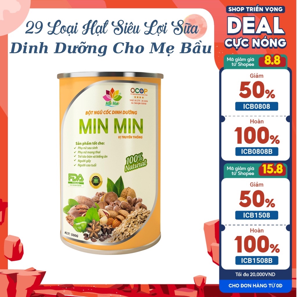 Ngũ Cốc Min Min 29 Loại Hạt-Ngũ Cốc Lợi Sữa,Bà Bầu(500gr)