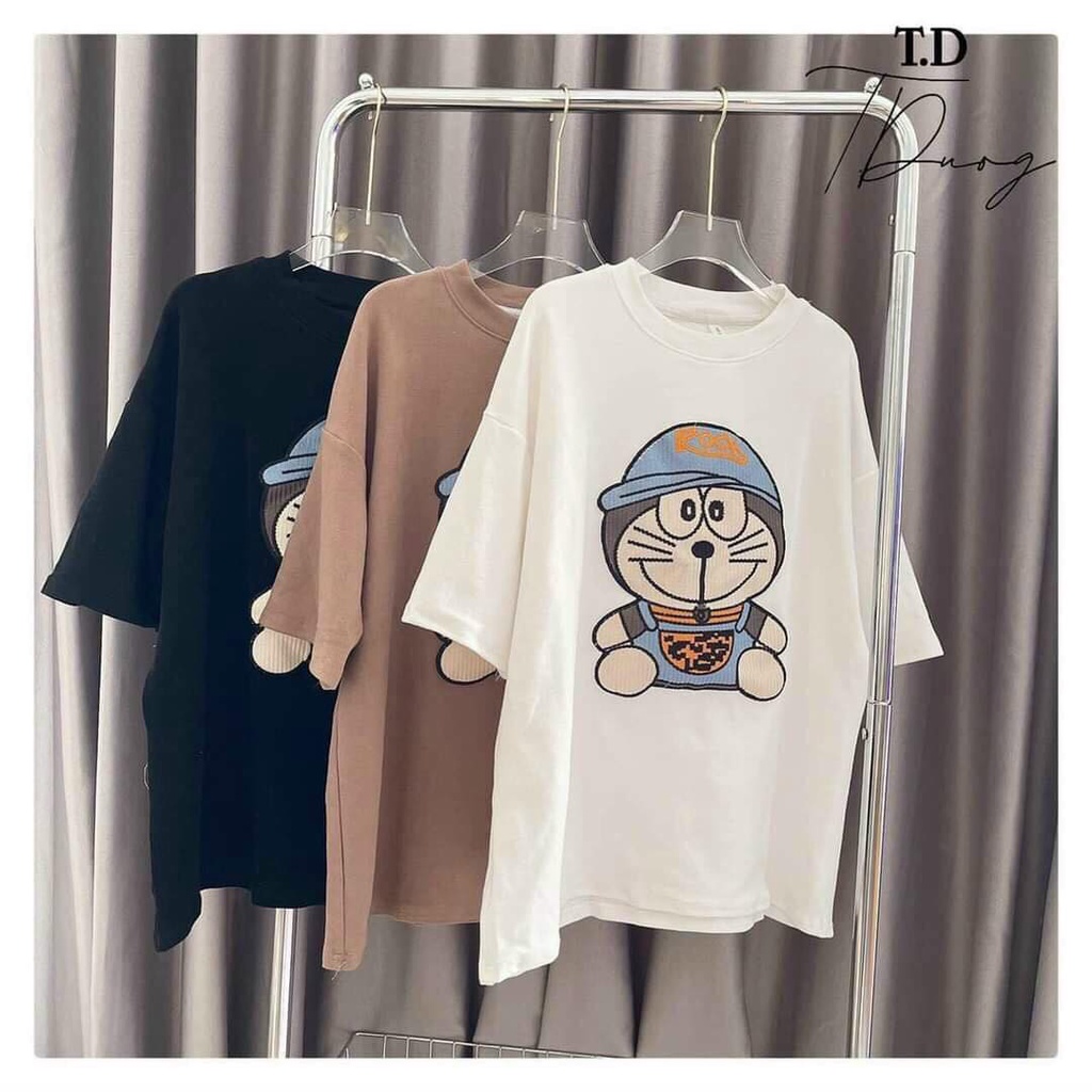 Áo Thun Tay Lỡ Nam Nữ Unisex ❤Áo Phông Cộc  In Hình Doremon Đáng Yêu- Zadola fashon