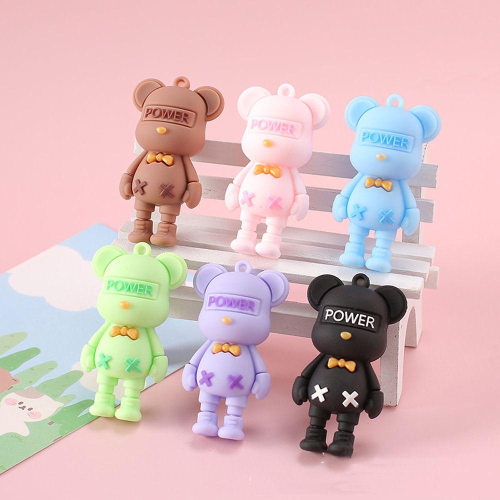 Móc Chìa Khóa Mềm Hình Chú Gấu Violent Bear Đeo Nơ DIY Sáng Tạo