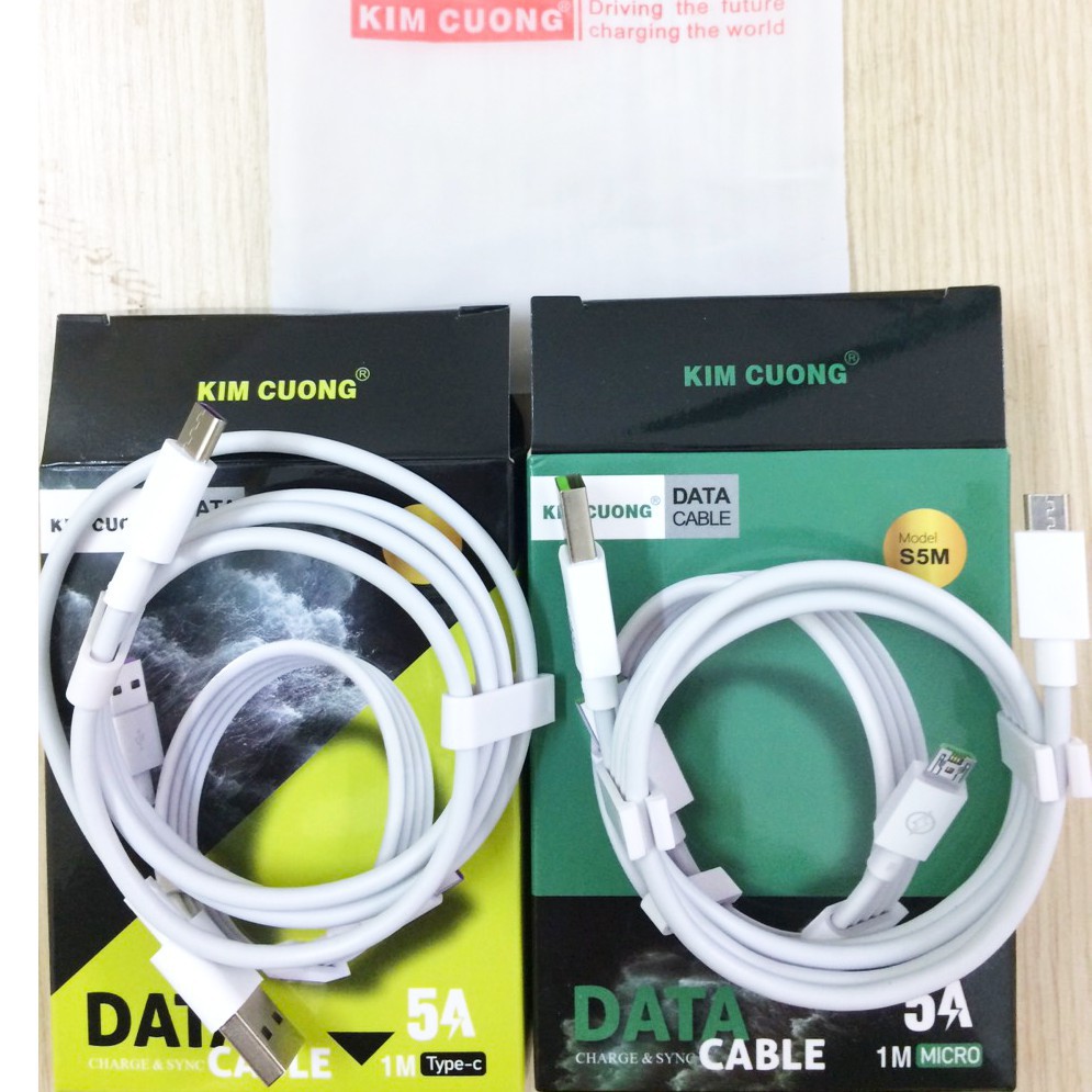 Dây cáp sạc nhanh Iphone/Samsung, Kim cương 5A đầu micro, type-c S5, Hàng chính hãng, bảo hành 12 tháng