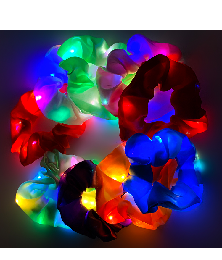 Dây buộc tóc vải nhung nhiều màu sắc có đèn LED thời trang dành cho nữ