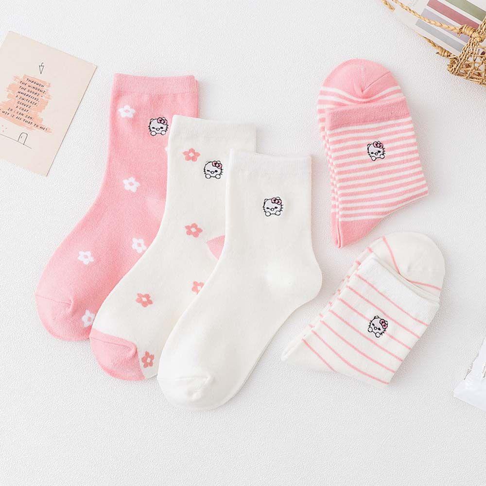 AROMA Vớ Nữ Cổ Trung Thoáng Khí In Họa Tiết Hoạt Hình Dễ Thương