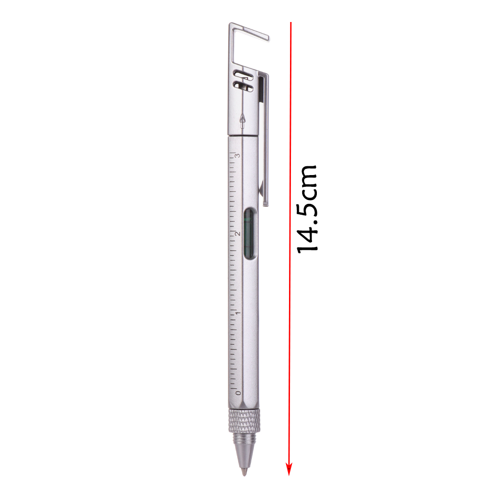 Bút bi tích hợp làm giá đỡ điện thoại/tuốc nơ vít màu bạc/xanh/đen sáng tạo đa năng