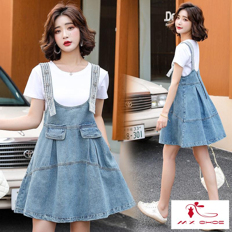 Đầm Yếm Denim Dáng Chữ a Thời Trang Mùa Hè Hàn Quốc 2022 Cho Nữ