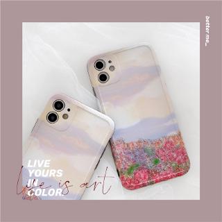 Ốp điện thoại silicon hình tranh phong cảnh cho iphone 11pro max xs x xr iphone8 7 P
