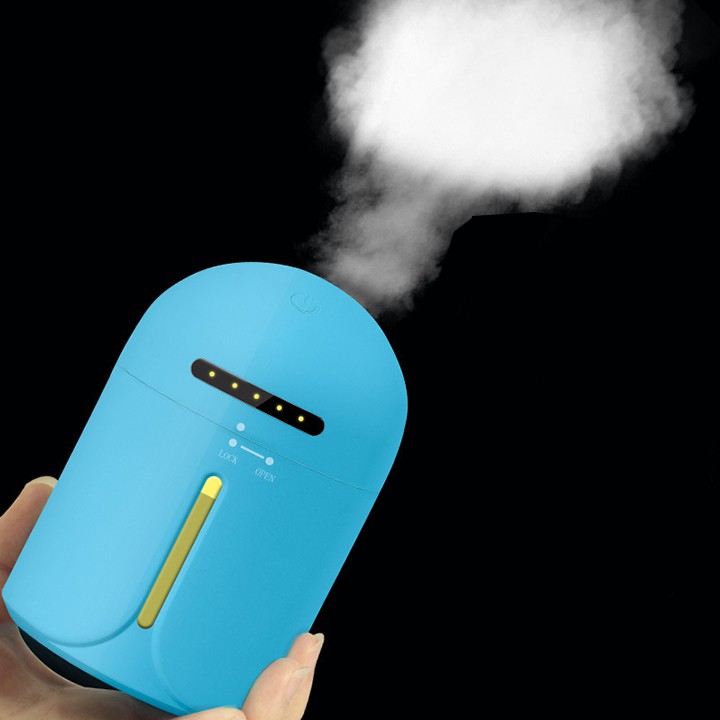 Máy phun sương mini 3 in 1 đa năng tạo độ ẩm không khí kèm quạt USB đèn led dung tích 180ml