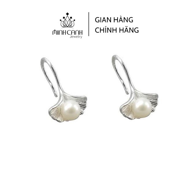 Bông Tai Hình Lá Đính Hạt Tròn Dạng Móc - Minh Canh Jewelry