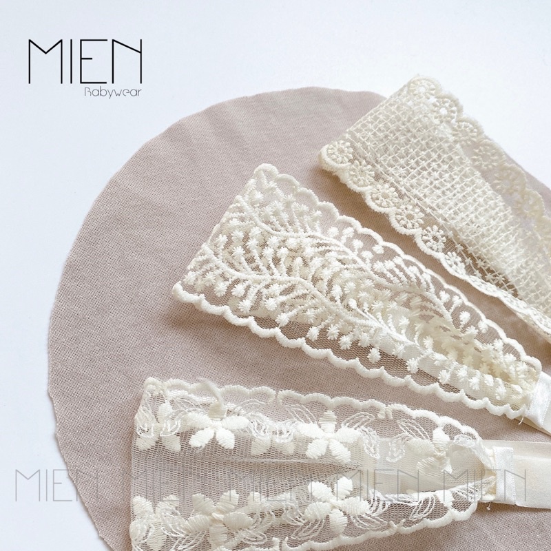 (P06) Băng đô turban ren thêu vintage cho bé gái MIEN