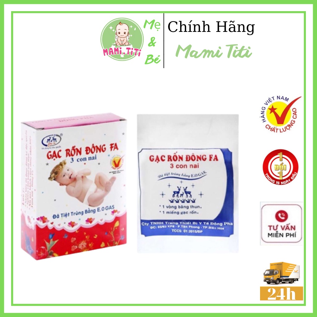 Băng Rốn Đông Fa, Gạc Rốn Cho Trẻ Sơ Sinh (Hộp 3 Miếng) - 200x200mm  MAMI TITI