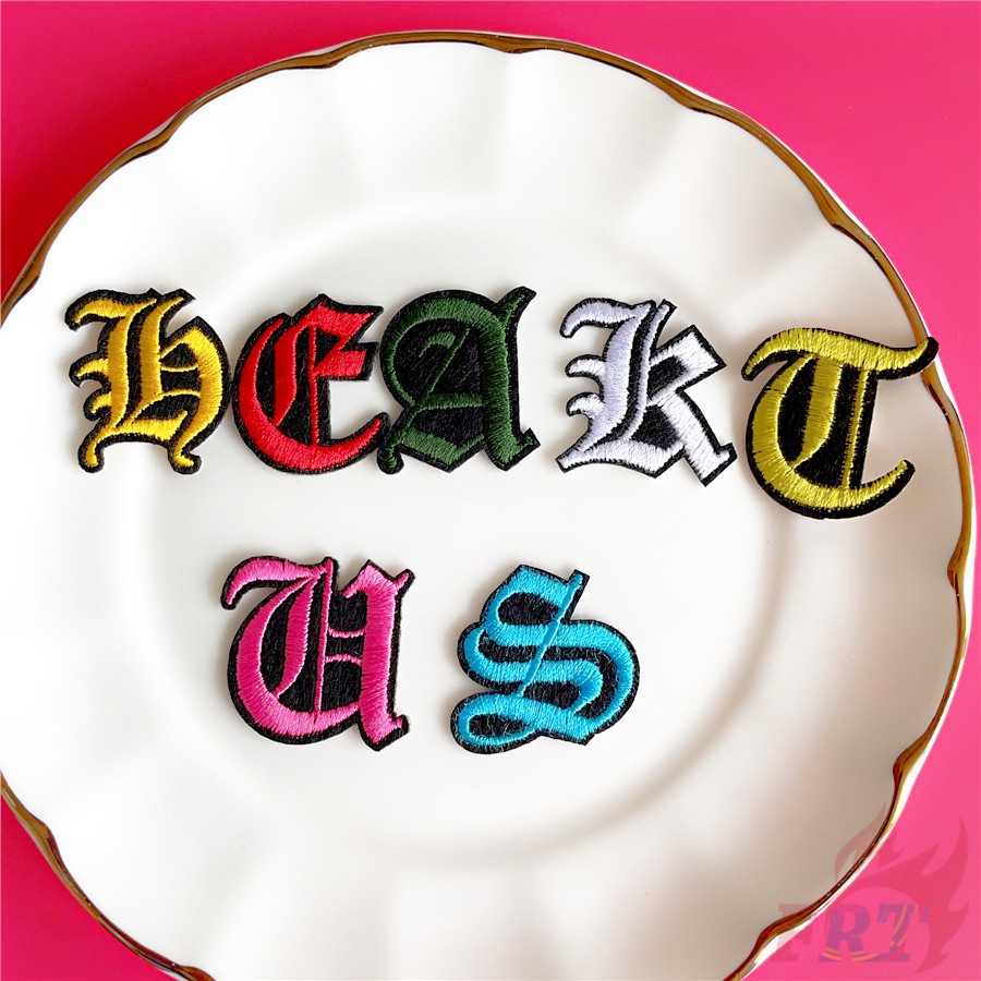 ✿ Miếng Dán Ủi Thêu Chữ Q-6 ✿ 1 Sticker Ủi Thêu Hình Huy Hiệu