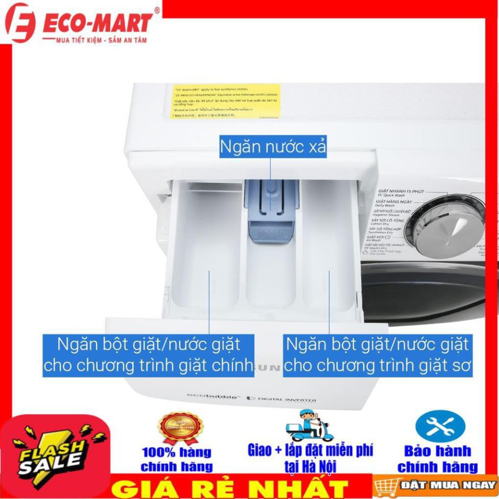 Máy giặt sấy Samsung AddWash Inverter Giặt 10.5 kg - Sấy 7 kg WD10N64FR2W/SV