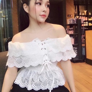 Áo ren trễ vai 3 màu