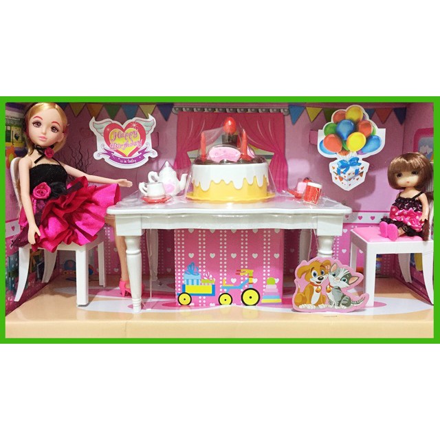 [Giá cực sốc] - Đồ chơi  Lelia birthday party - tiệc sinh nhật búp bê lelia và em gái