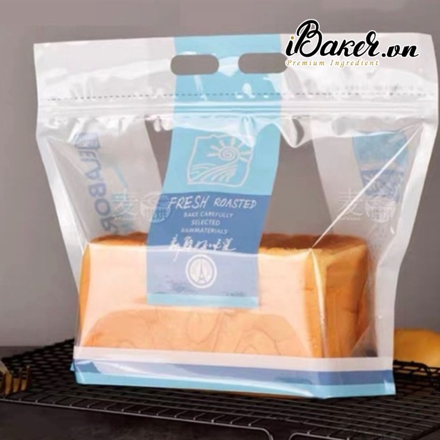 Túi zip bánh mì trong suốt size 32x26.5x19cm, đựng bánh mì, nhiều mẫu