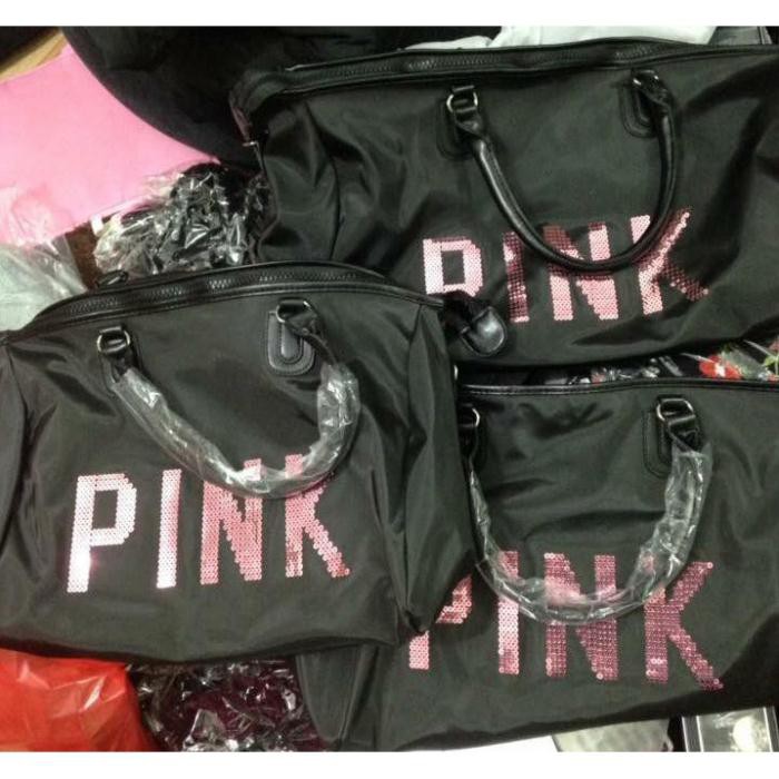 ⚡giadungvietnhat⚡ Túi pink đen size đại ( hàng loại 1 )