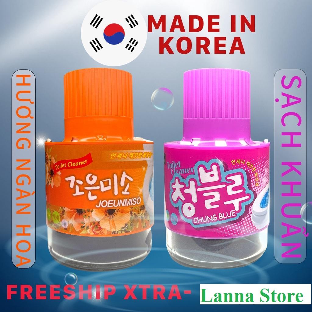 Thả bồn cầu khử mùi Hanvit diệt khuẩn, hương thơm hoa tự nhiên tạo nước xanh Chung Blue Joeunmiso 180gr - Hàn Quốc