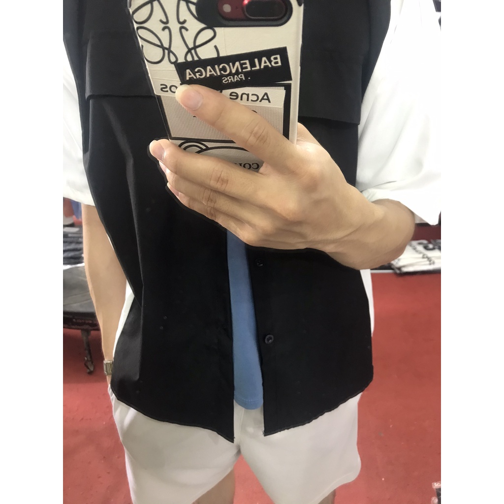 Áo Sơ Mi Tay Lỡ Form Rộng Phối Ulzzang, Sơ Mi Tay Lửng Phong Cách Hàn Quốc