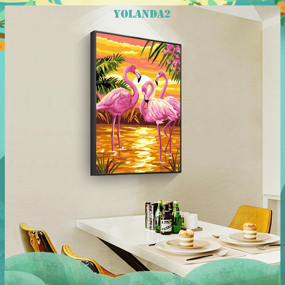 Bộ Tranh Thêu Chữ Thập Hình Chim Hồng Hạc 11ct Diy