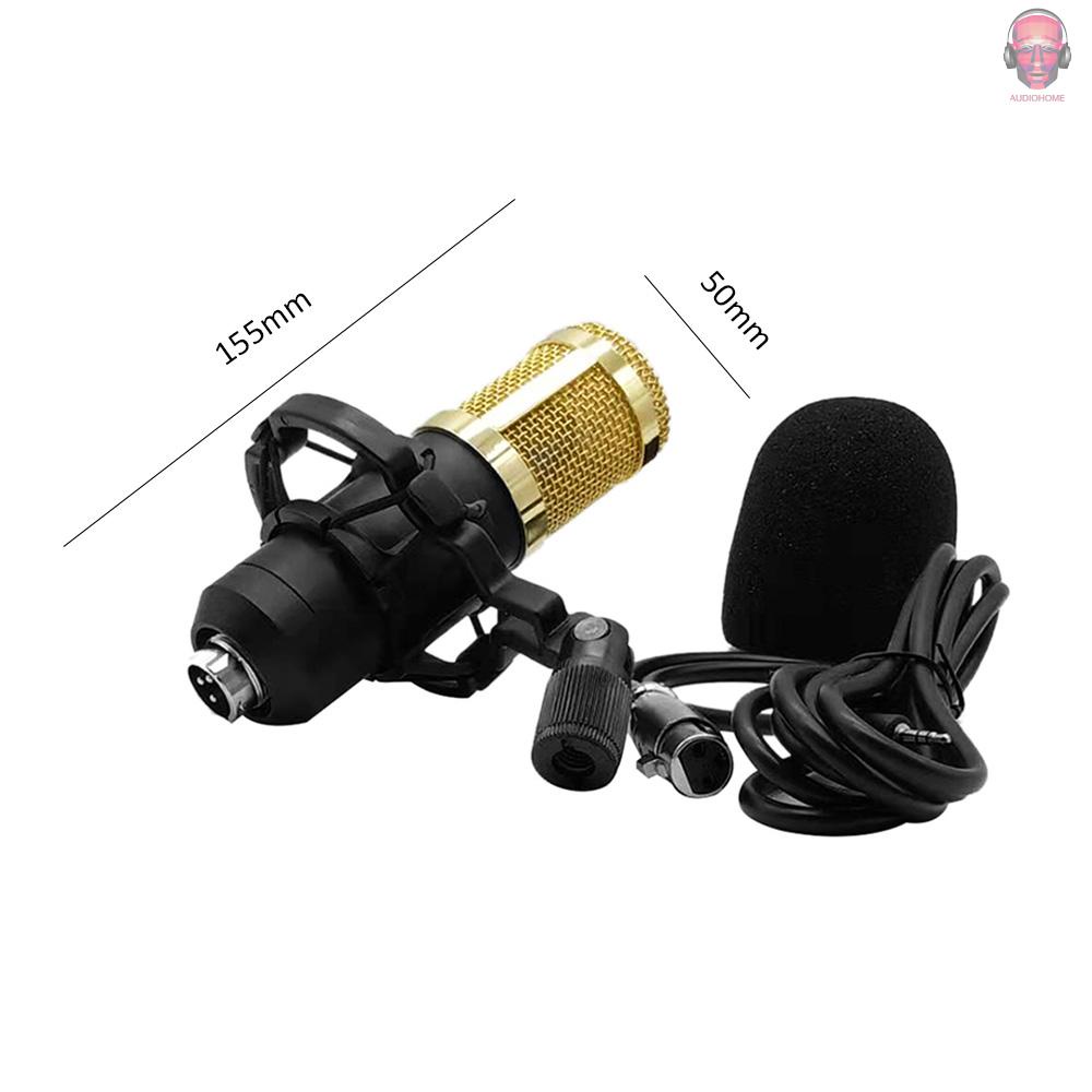 AUDI  BM800 Condenser Microphone Portable High Sensitivity Low Noise Mic Kit for Computer Mobile Phone Studio Live Stream Broadcasting Recording