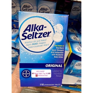 Viên sủi Mỹ đau dạ dày đầy hơi Alka Seltzer gói lẻ 2 viên