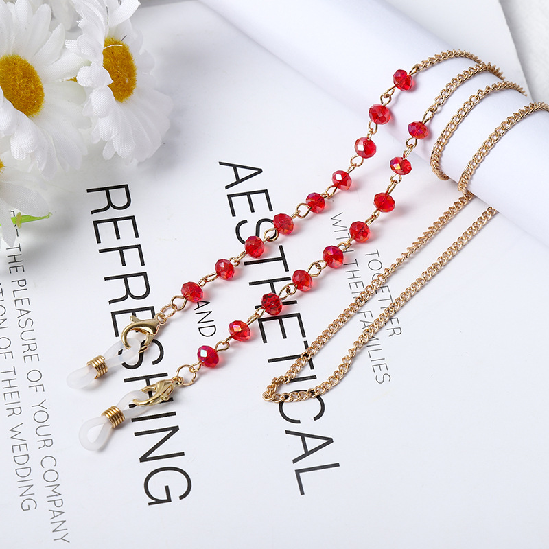 Dây Đeo Mắt Kính Đính Đá Nhiều Màu Thời Trang