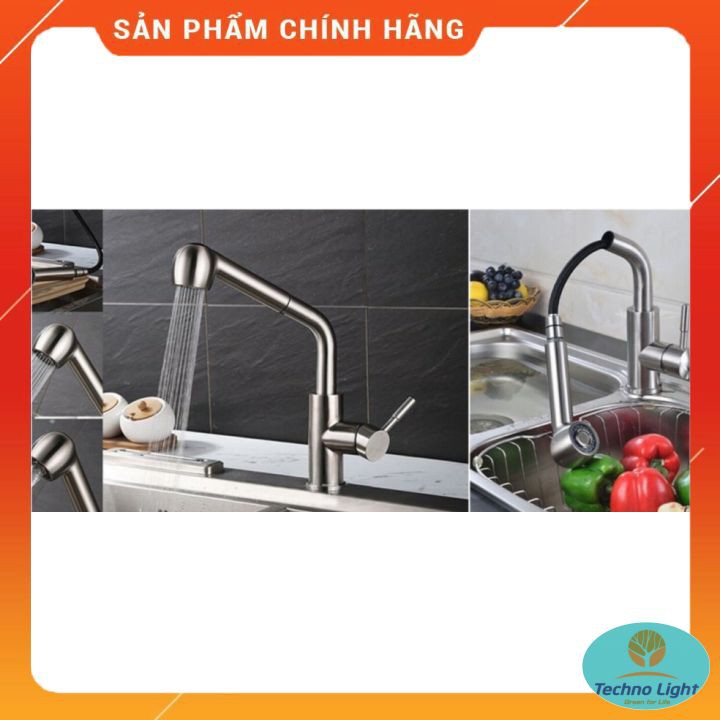 Vòi rửa chén, vòi rửa bát nóng lạnh dây rút KAGOL ⚡ HÀNG CHÍNH HÃNG- BH 5 năm ⚡