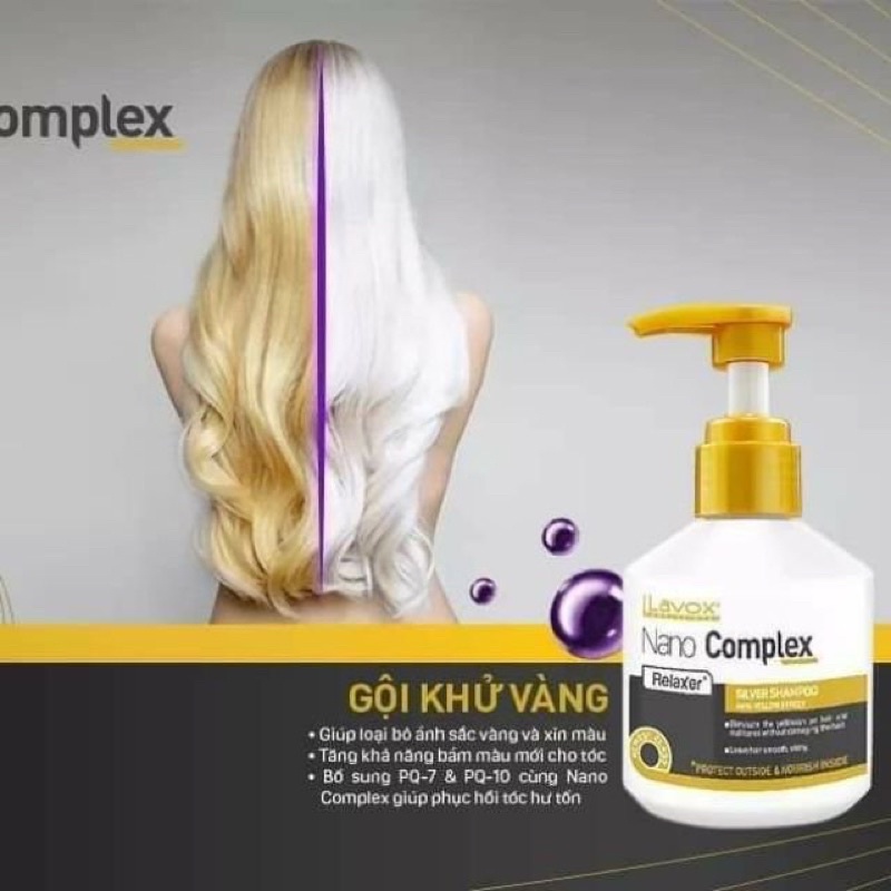 Dầu Gội Tím Khử Vàng Và Giữ Màu Tóc Nhuộm Lavox Complex