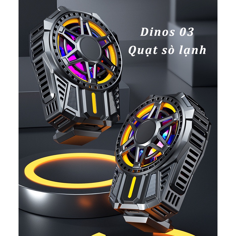 QUẠT TẢN NHIỆT DINOS 03 GẮN ĐIỆN THOẠI, TRÁNH NÓNG TRÁNH LAG KHI CHƠI GAME