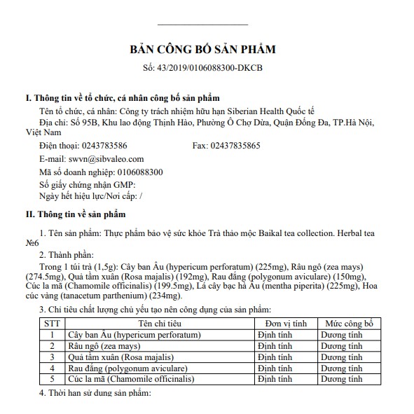 Trà giải độc gan thảo mộc Baikal số 6 - Thanh lọc giải độc gan - 100% thảo mộc thiên nhiên - Siberi Nga