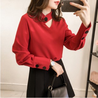 Áo Sơ Mi Chiffon Nữ Tay Dài Thời Trang Mùa Hè áo rút áo tiểu thư áo bigsize sơmi nữ áo sơmi nữ áo lụa áo trắng áo đùi